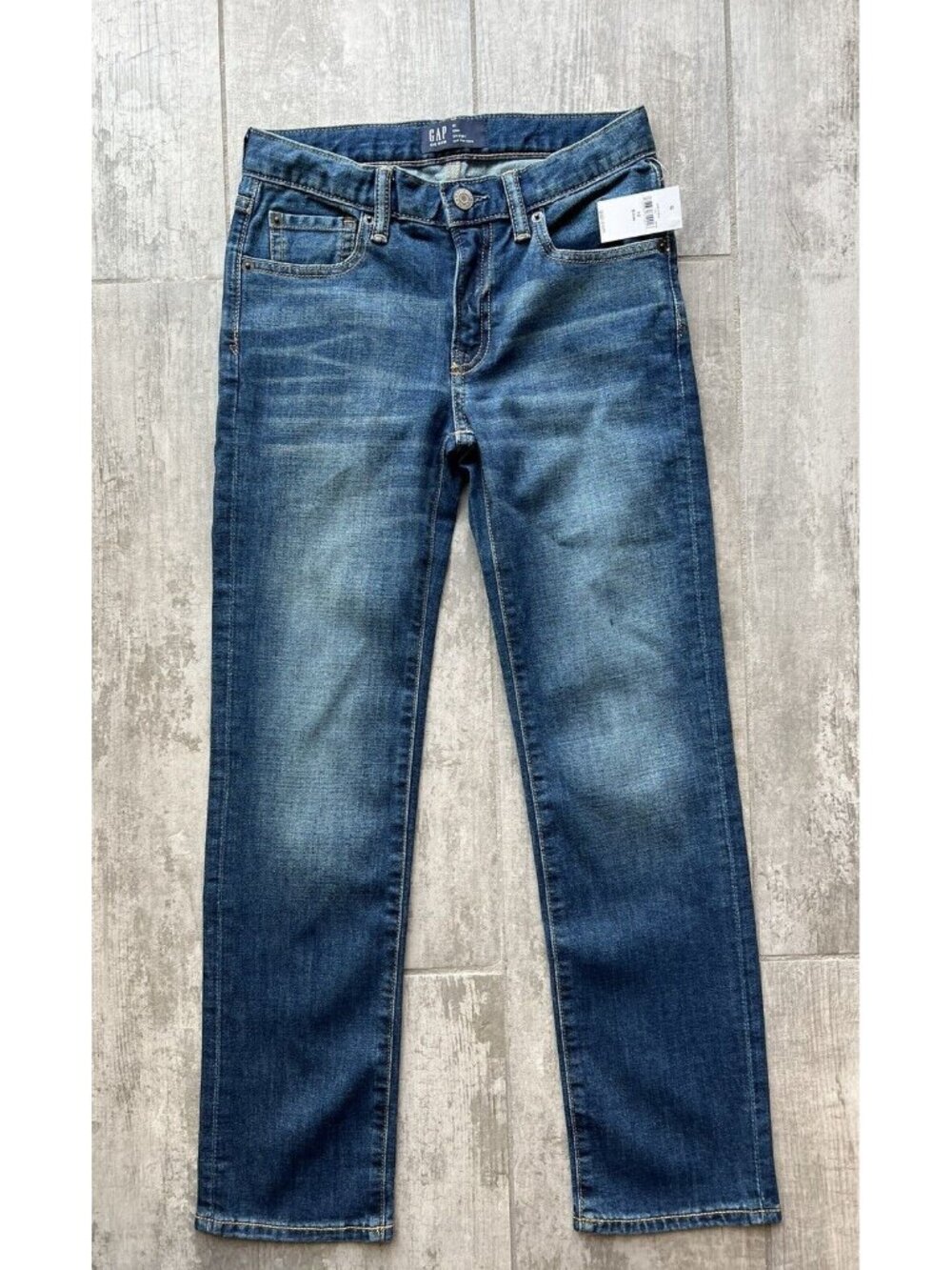 GAP Kids Stretch Straight Leg Jeans Boys Youth NEW Size 10 Slim Adjustable Waist